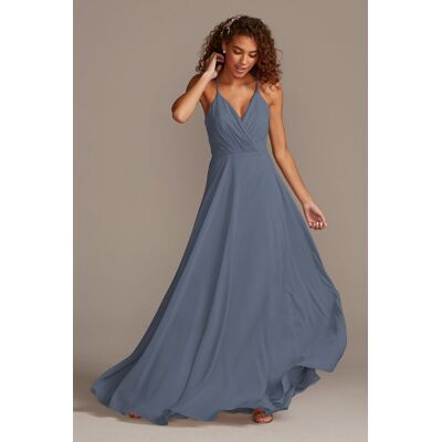 Celebrate DB Studio Spaghetti Strap Full Skirt Dress in Steel Blue Size: 28 David's Bridal Celebrate DB Studio Spaghetti Strap Full Skirt Dress in Steel Blue Size: 28 David's Bridal