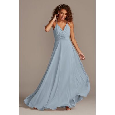 Celebrate DB Studio Spaghetti Strap Full Skirt Dress in Dusty Blue Size: 30 David's Bridal Celebrate DB Studio Spaghetti Strap Full Skirt Dress in Dusty Blue Size: 30 David's Bridal