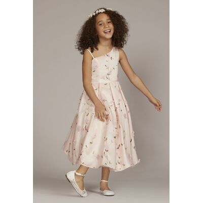 As Is Embroidered Floral One Shoulder Flower Girl in Pink Blush Size: 6 David's Bridal As Is Embroidered Floral One Shoulder Flower Girl in Pink Blush Size: 6 David's Bridal