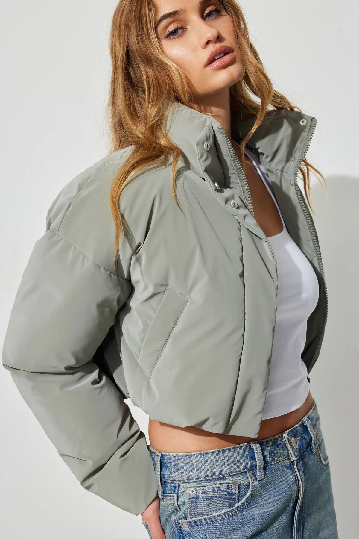 Garage Padded Puff Jacket Castor Grey XS Women