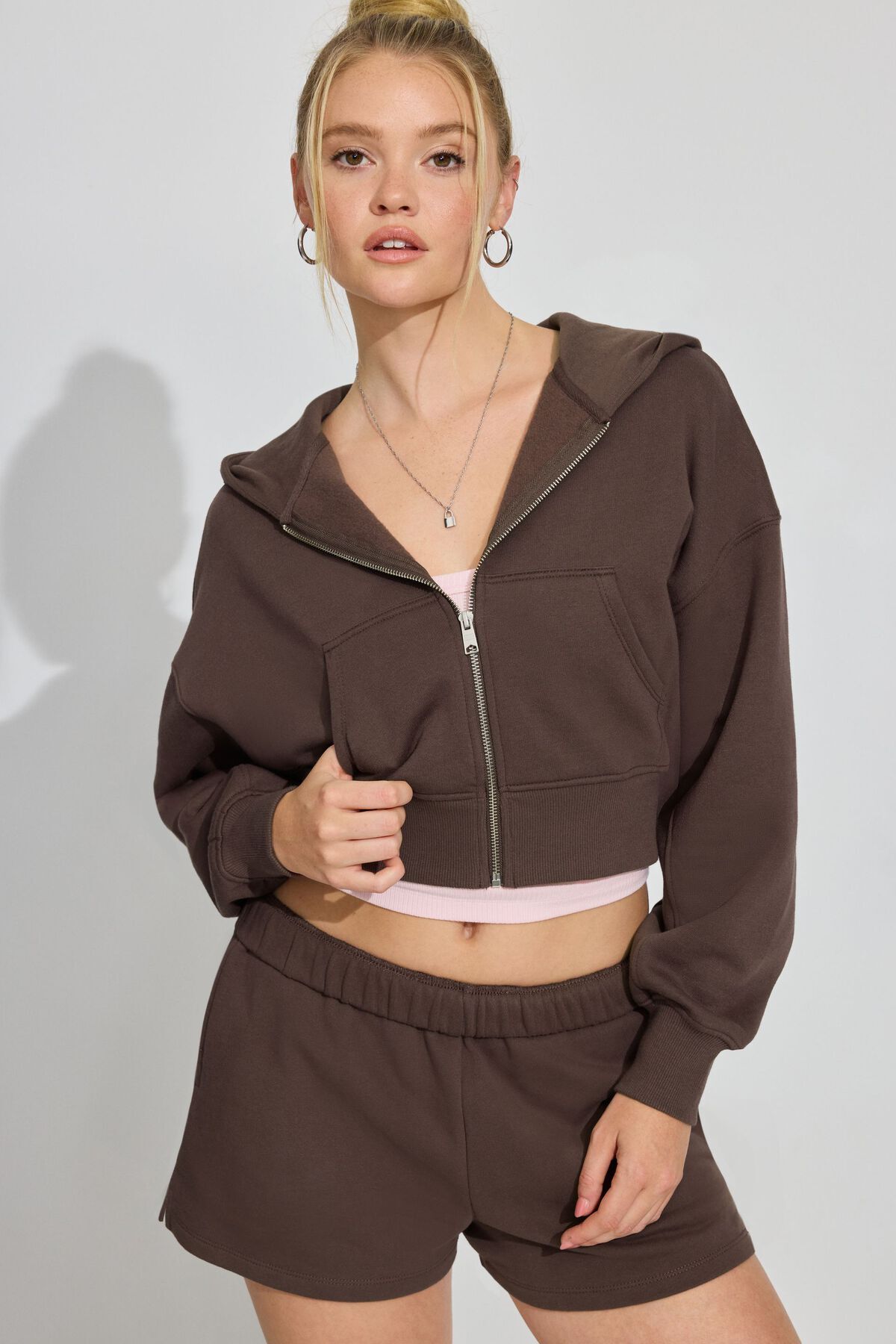 Garage Cocoon Zippy Hoodie Shopping Bag Brown XS Women