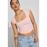 Garage Portia Square Neckline Tee Chalk Pink XL Women