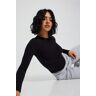 Garage Estelle Longline Long Sleeve Top Jet Black XS Women