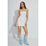 Garage Kassidy Mesh Mini Dress White/blue Roses S Women