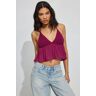 Garage Crochet Halter Top Plum Red M Women