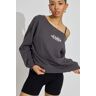 Garage Soft Terry Off Shoulder Sweatshirt Forged Iron With "Venice" Art M Women