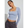 Garage Portia Square Neck Long Sleeve Top Serenity Blue M Women