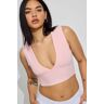 Garage Plunge V-Neck Rib Tank Top Chalk Pink M Women