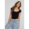 Garage Pamela Scoop Neck Tee Jet Black M Women