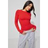 Garage Estelle Longline Long Sleeve Top Goji Berry Red M Women