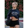 Garage Bubble Crew Neck Sweatshirt Mariana Blue With "Malibu" Art S Women