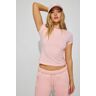 Garage Estelle Longline Crewneck Tee Chalk Pink M Women