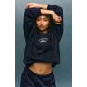 Garage Oversized Crewneck Sweatshirt Mariana Blue With "Hamptons" Art XS Women