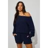 Garage Off Shoulder Sweatshirt Mariana Blue XL Women