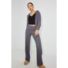 Garage Flared Sleep Rib Pant Forged Iron Grey L Women