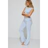 Garage Foldover Flare Knit Pant Heather Blue M Women