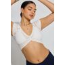 Garage Sheer V-Neck Knit Crop Tee Snow White XXS Women