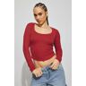 Garage Pamela Long Sleeve Scoop Neck Top Chili Pepper Red L Women