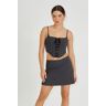 Garage Morgan A-Line Skirt Black/grey Plaid S Women