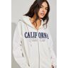 Garage Oversized Hoodie Zippie Snow White With "Pilates" Art XS Women