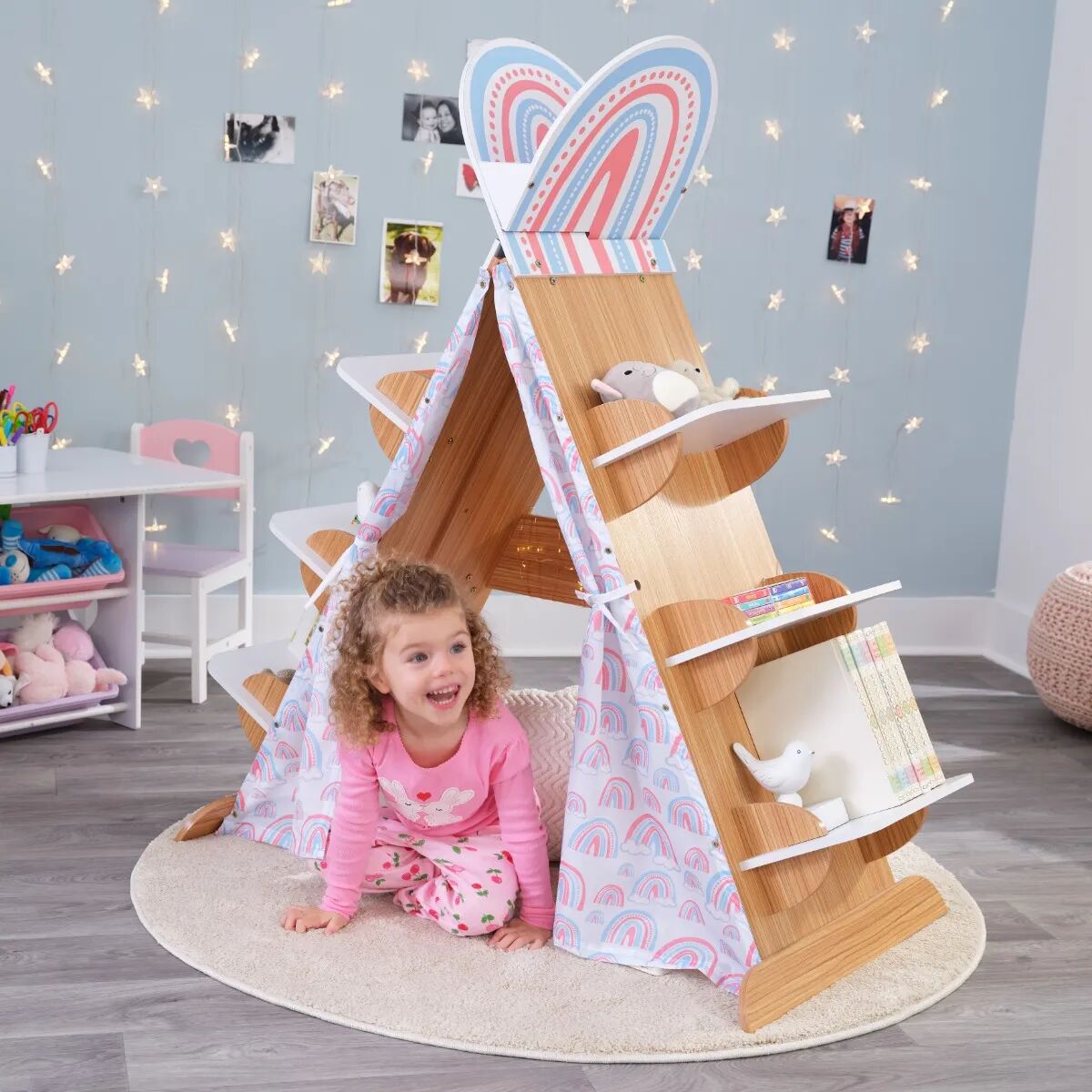 Kidkraft Book Nook Tent with Shelves, Kids Furniture   Sturdy Wood Construction, Durability, EZ Kraft Assembly™