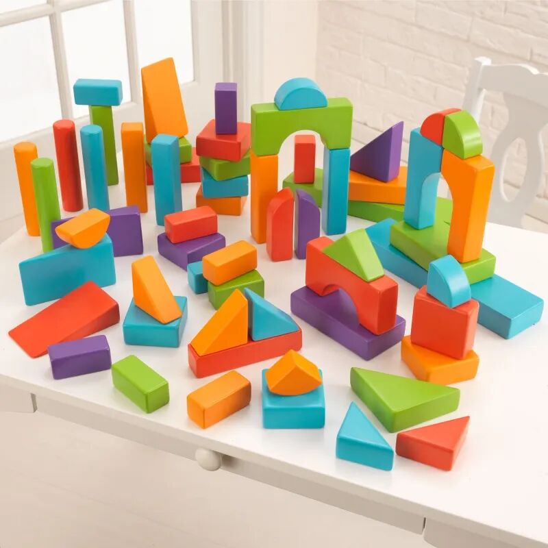 Kids Kidkraft 60-piece Wooden Block Set in Bright Colors, Toys & Play Sets