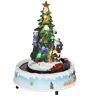 HOMCOM Animated Christmas Village Scene Pre-Lit Musical Holiday Decoration LED Lights Rotating Train Santa   Aosom.com