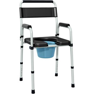 HOMCOM Bedside Commode Chair for Seniors, Adults, Handicap, Raised Toilet Seat with Arm, Adjustable Height, 300 lbs, Black HOMCOM Bedside Commode Chair for Seniors, Adults, Handicap, Raised Toilet Seat with Arm, Adjustable Height, 300 lbs, Black