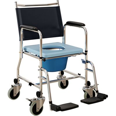 HOMCOM 3-in-1 Shower Chair with Wheels, Bedsite &Closet, with Detachable Bucket, Ideal for Elderly and Disabled Use, Black Aosom.com HOMCOM 3-in-1 Shower Chair with Wheels, Bedsite &Closet, with Detachable Bucket, Ideal for Elderly and Disabled Use, Black Aosom.com
