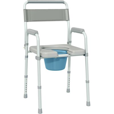 HOMCOM Bedside Commode Chair for Seniors, Adults, Handicap, Raised Toilet Seat with Arm, Adjustable Height, 300 lbs, Gray HOMCOM Bedside Commode Chair for Seniors, Adults, Handicap, Raised Toilet Seat with Arm, Adjustable Height, 300 lbs, Gray