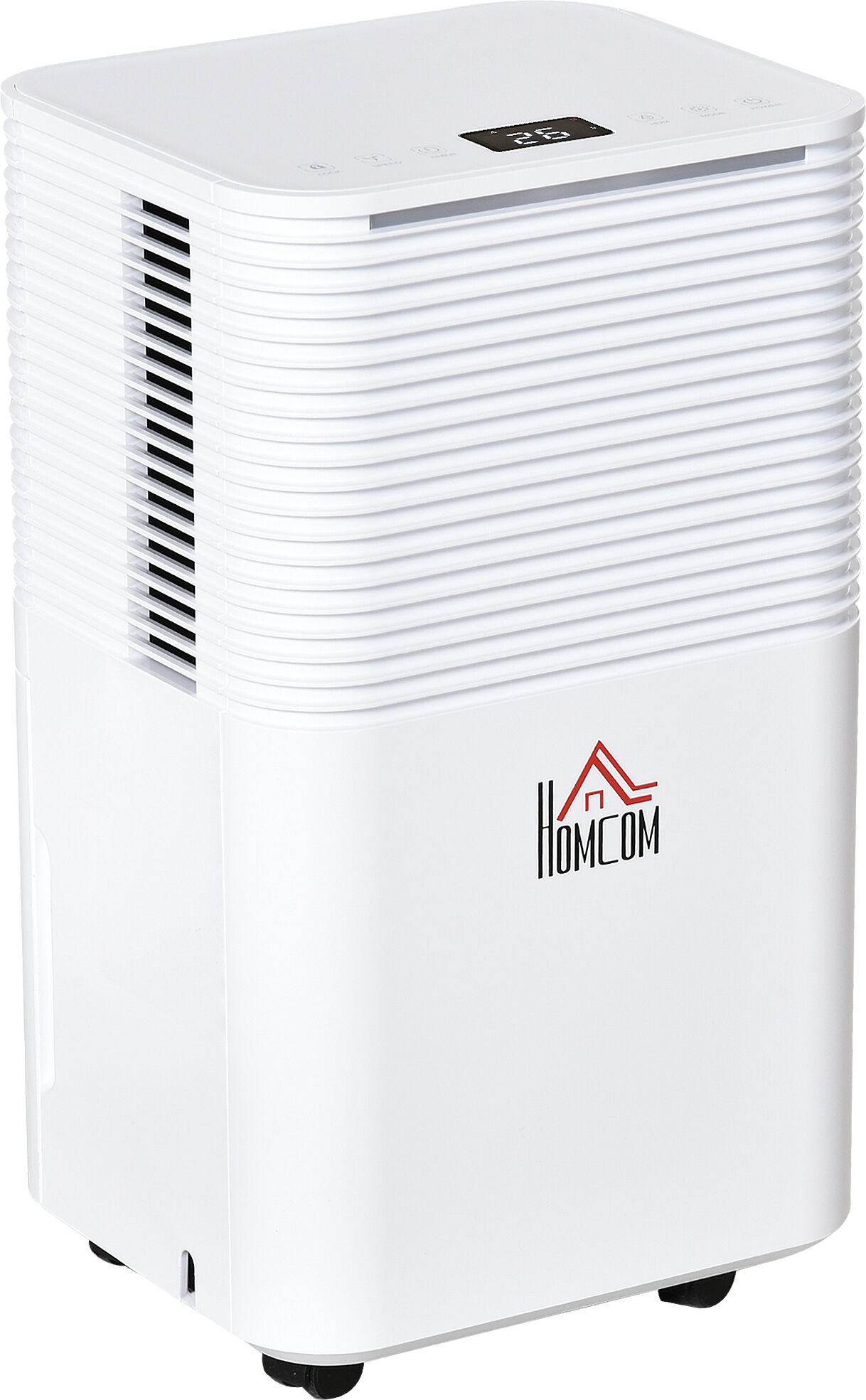 HOMCOM 1260Sq. Ft Portable Electric Dehumidifier For Home, Bedroom or Basements with 4 Pint Tank, 2 Speeds and 3 Modes, White, 21pt/Day