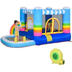 Outsunny Inflatable Bounce House for Kids 2-in-1 Bouncy Castle with Trampoline, Pool, Carry Bag & Air Blower Outsunny Inflatable Bounce House for Kids 2-in-1 Bouncy Castle with Trampoline, Pool, Carry Bag & Air Blower