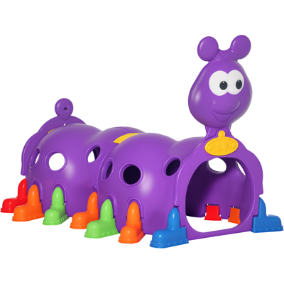 Qaba 2 Sections Kids Caterpillar Climbing Tunnel for Indoor Outdoor Climb & Crawl Toy Play Structure for 3-6 Years Old Boys Girls, Purple Aosom.com Qaba 2 Sections Kids Caterpillar Climbing Tunnel for Indoor Outdoor Climb & Crawl Toy Play Structure for 3-6 Years Old Boys Girls, Purple Aosom.com