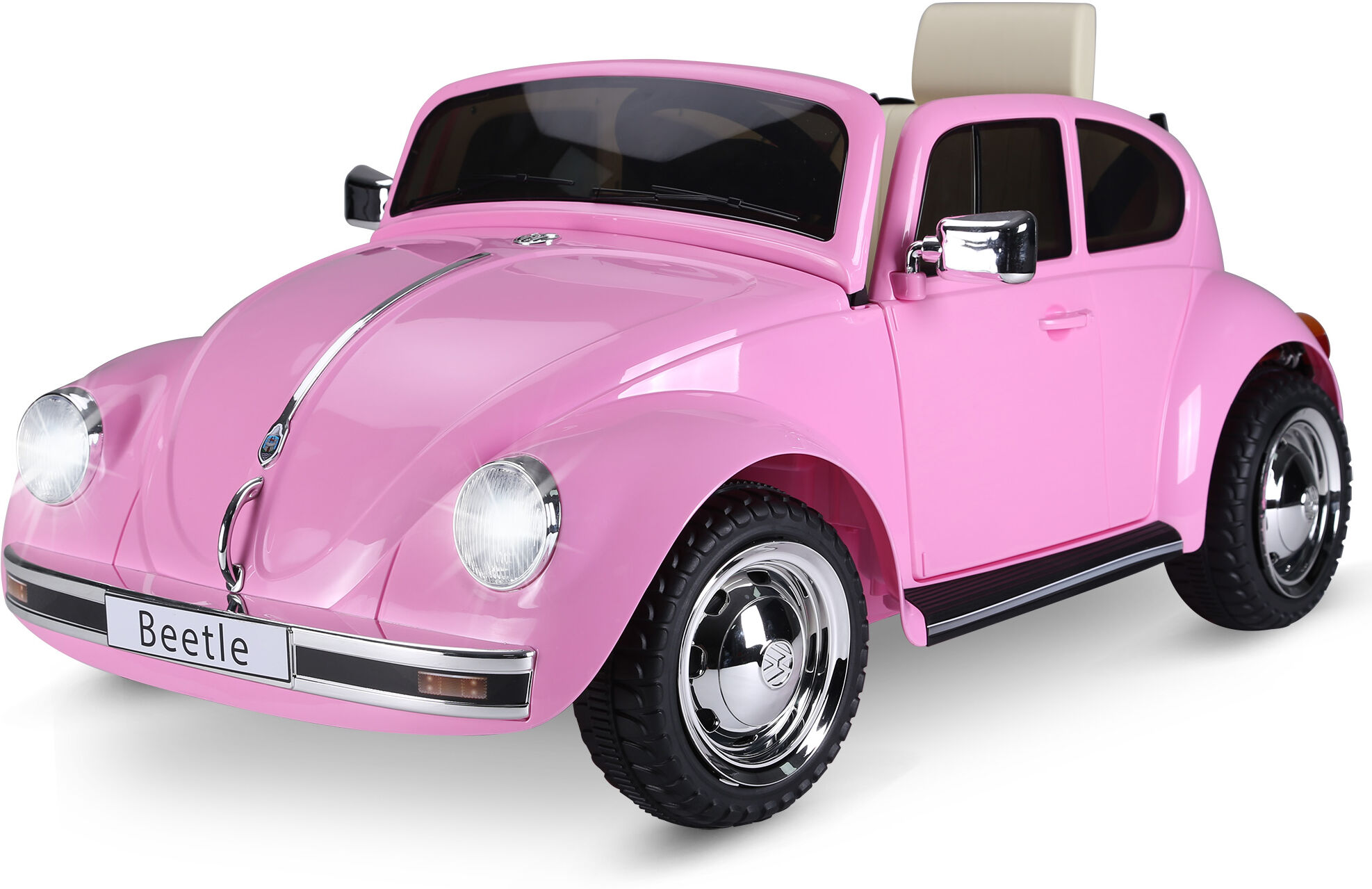 Aosom Licensed Volkswagen Beetle Electric Kids Ride-On Car 6V Battery Remote Control Music Horn Lights MP3 Pink for Ages 3-6   Aosom.com Toy Store