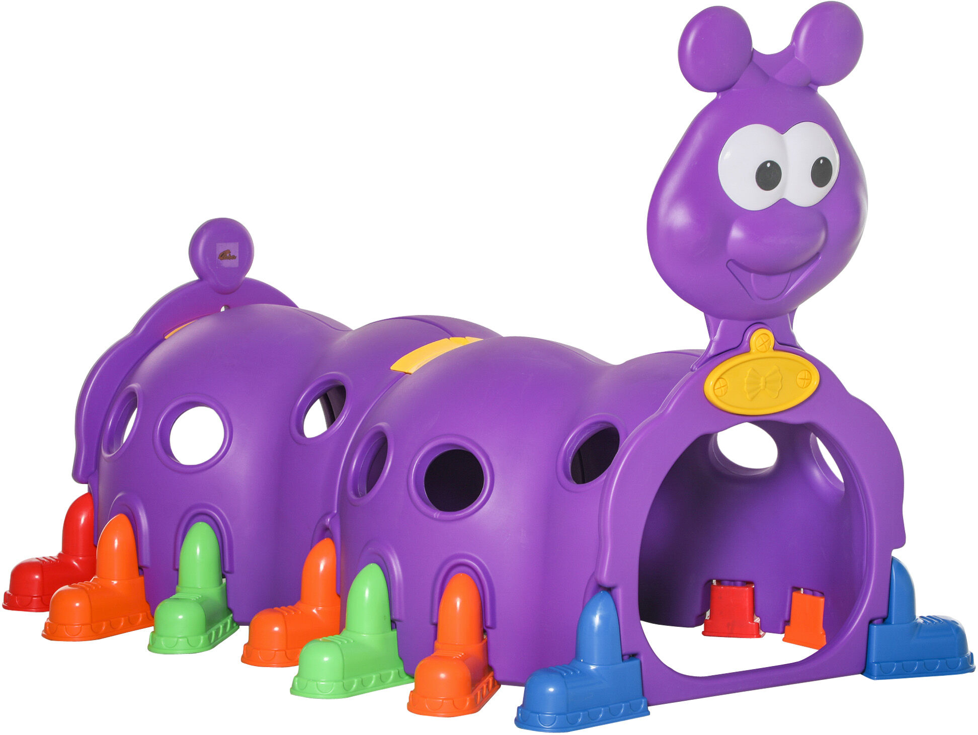 Qaba Kids Caterpillar Climbing Tunnel, Climb-N-Crawl Toy, Indoor & Outdoor Toddler Play Structure for 3-6 Years Old, Boys Girls Gift, Purple