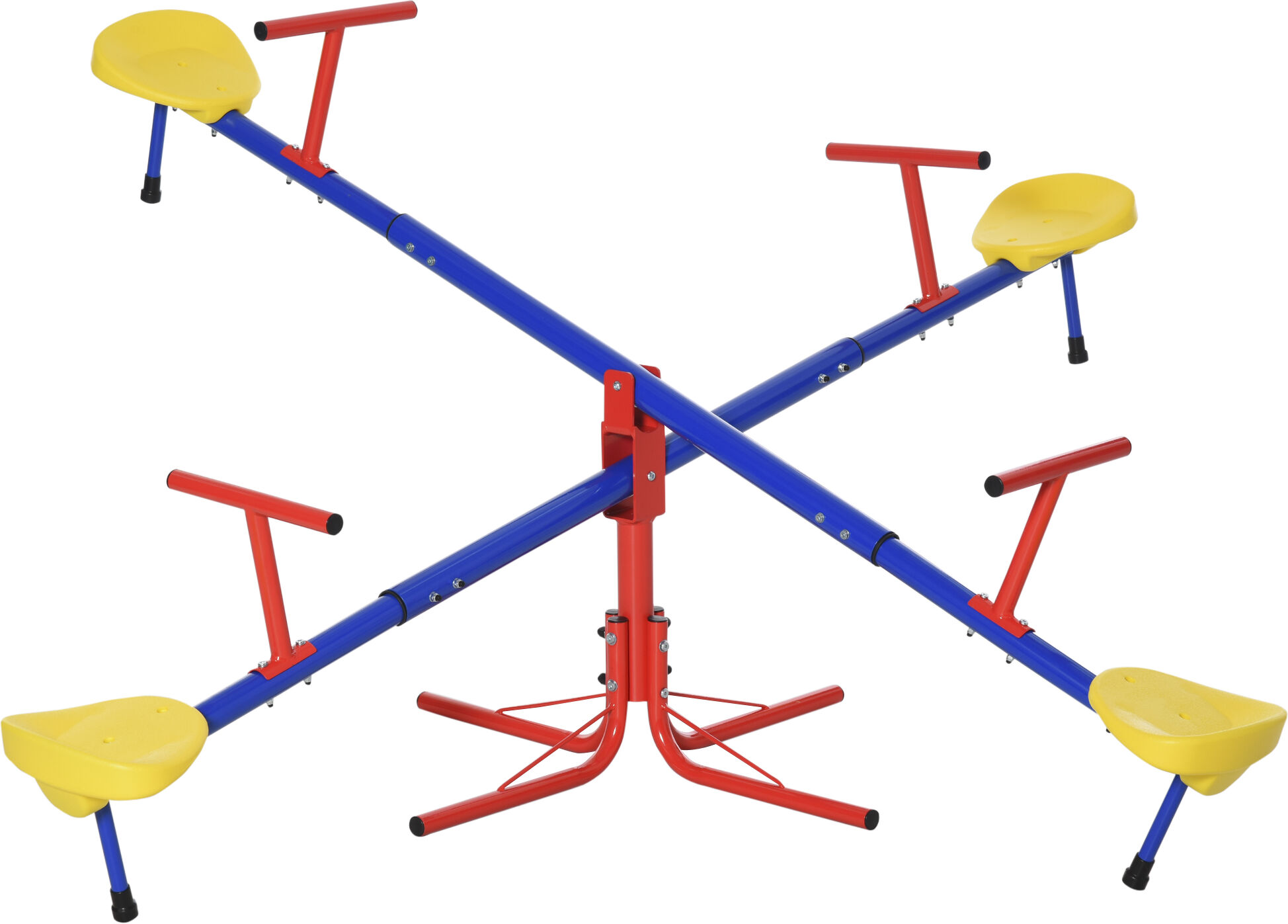 Outsunny 4 Seat Teeter Totter for Multiple Kids Outdoor Seesaw Backyard Playground Equipment for Active Play   Aosom.com