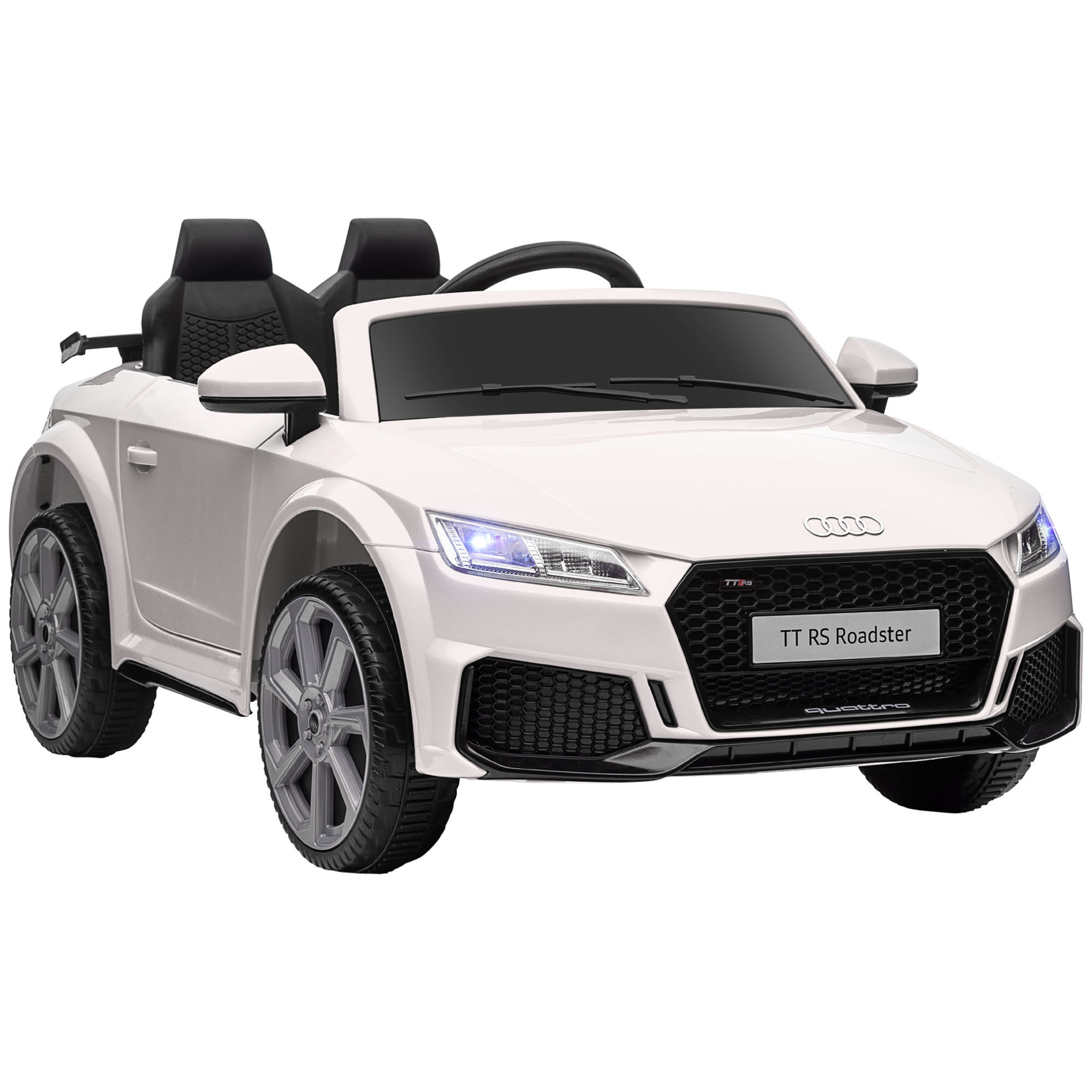 Aosom Audi TT RS 6V Kids Ride On Toy Car Battery Powered with Music Headlights Remote Control High Low Speed White   Aosom.com