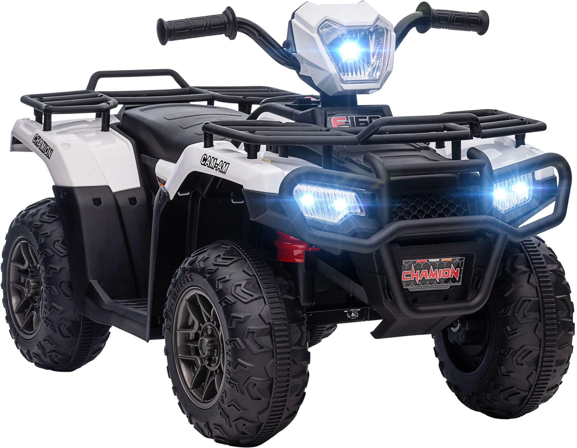 Aosom White 12V Kids ATV Electric Ride-On Car 4 Wheeler with Music LED Headlights for Children 3-5 Years   Aosom.com