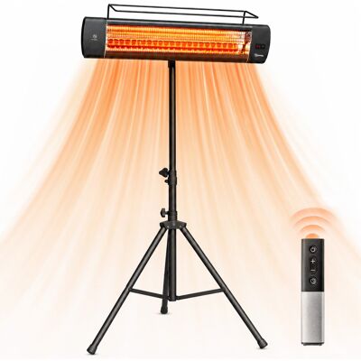 Outsunny Electric Patio Heater, 1500 W Standing IP65 Outdoor Infrared Heater with Tripod, 3 Heat Levels, 24H Timer, Black Outsunny Electric Patio Heater, 1500 W Standing IP65 Outdoor Infrared Heater with Tripod, 3 Heat Levels, 24H Timer, Black