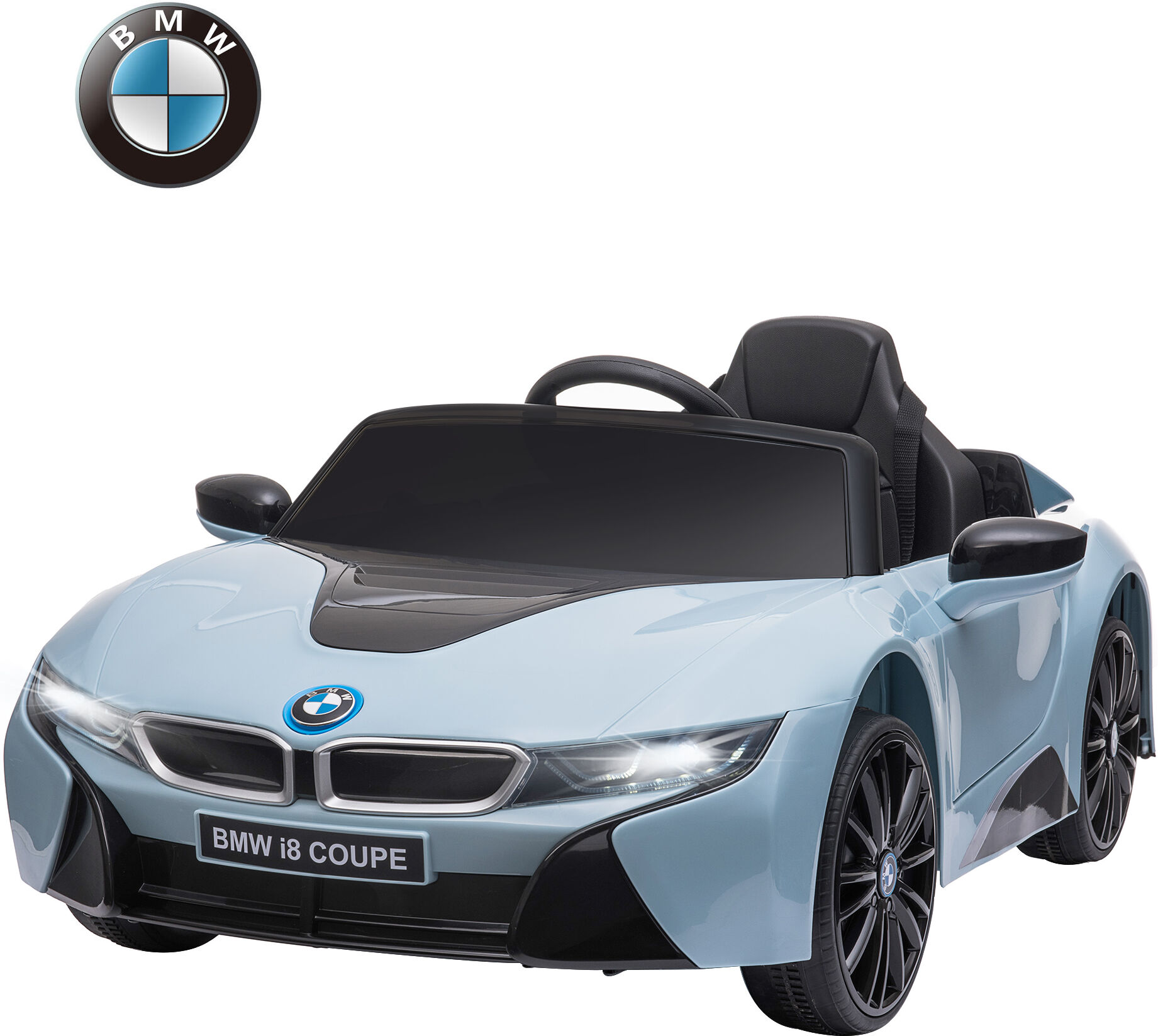 Aosom Licensed BMW I8 Coupe Remote Control Ride-On Car 6V Battery Electric Toy with Music Horn Lights MP3 Suspension Wheels Blue   Aosom.com