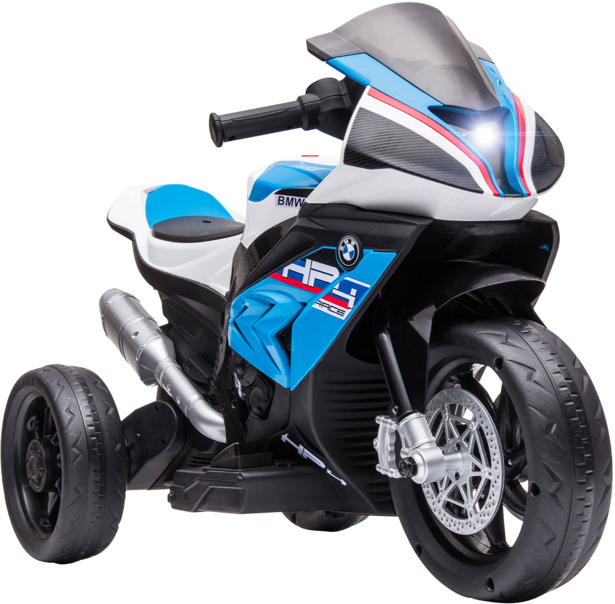 Aosom BMW Licensed Kids Motorcycle, Electric 3-Wheel Ride-On Dirtbike, USB/AUX Music Play, Headlight, Blue for Toddlers   Aosom.com