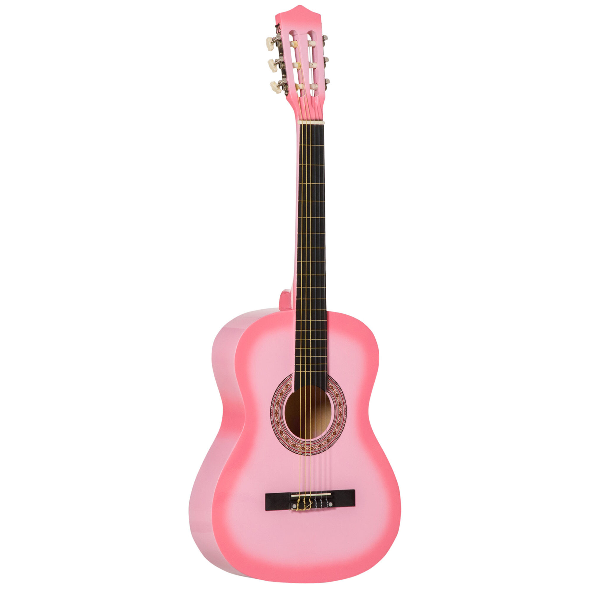 Soozier 36" Classical Guitar Birch Wood Guitar Set with Gig Bag, Tuner, Strap, Strings, Picks, String Winder, for Child Beginners, Pink