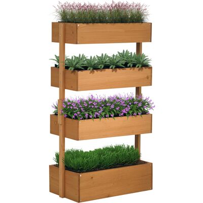 Outsunny Vertical Garden Planter Wooden 4 Tier Self Draining with Fabric for Outdoor Flowers Vegetables Herbs Aosom.com Outsunny Vertical Garden Planter Wooden 4 Tier Self Draining with Fabric for Outdoor Flowers Vegetables Herbs Aosom.com