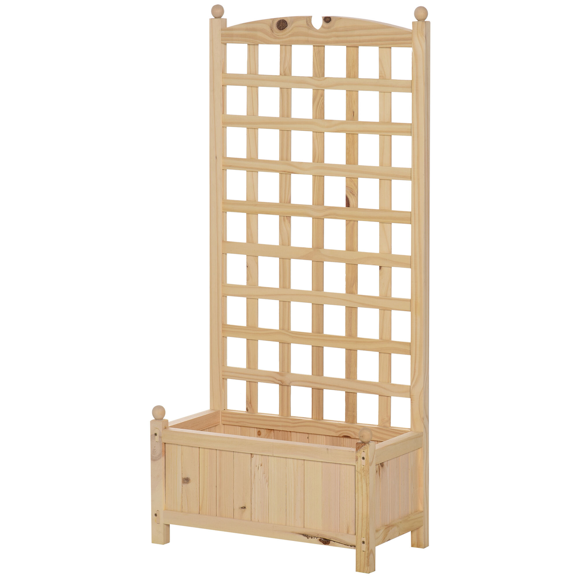 Outsunny Garden Trellis Raised Bed 23.5x11.5x49.25 for Outdoor Indoor Plants Natural   Aosom.com