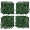 Outsunny 12-Piece 19.75" x 19.75" Milan Artificial Grass, Water Drainage, & Soft Feel, Dark Green