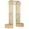 Outsunny Garden Arch Trellis 7.5FT with Planter Boxes Wooden Arbor for Climbing Plants Outdoor Ceremony Natural   Aosom.com