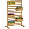 Outsunny Plant Stand Outdoor with 5 Hanging Flower Boxes Wooden Lattice for Patio Porch Climbing Plants   Aosom.com