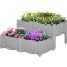 Outsunny 4-Piece Raised Garden Planter Gray with Legs Self-Watering for Outdoor Flowers Herbs Vegetables   Aosom.com