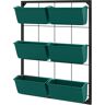 Outsunny 3-Tier Wall Planter with 6 Pots Green Hanging Planter Holder with Drainage for Flowers Vegetables   Aosom.com