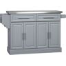 HOMCOM Movable Kitchen Companion: Gray Cart with Stainless Top, Drawers, Racks & Cabinets on Wheels   Aosom.com